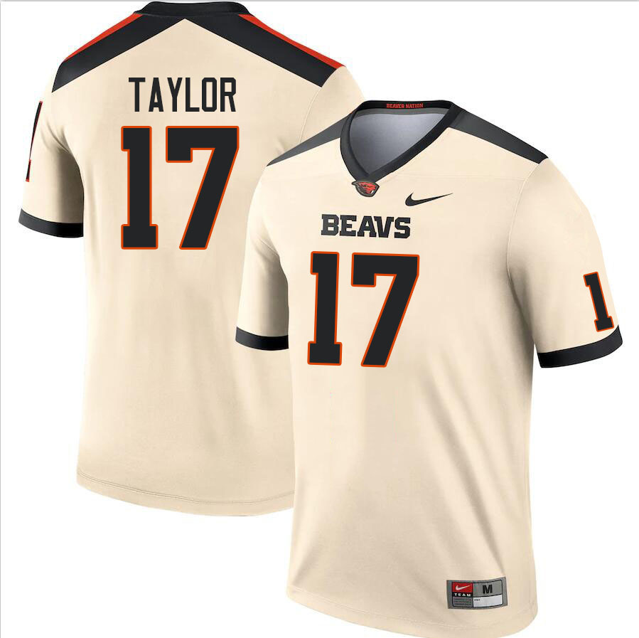 Men #17 Nikko Taylor Oregon State Beavers College Football Jerseys Stitched Sale-Cream